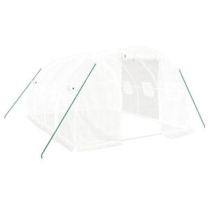 vidaXL Szklarnia ze stalową ramą, biała, 12 m&sup2;, 4x3x2 m