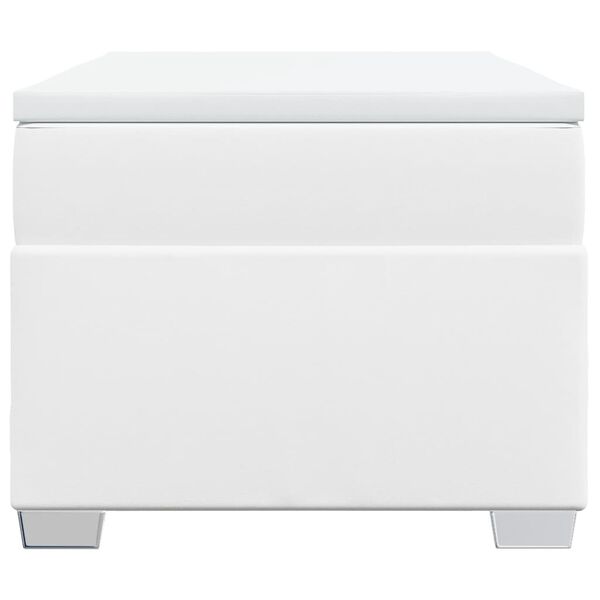 vidaXL Ł&oacute;żko kontynentalne z materacem, białe, ekosk&oacute;ra 100x200 cm