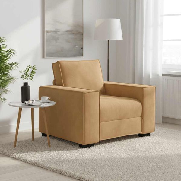 vidaXL Sofa Fotel Brązowy 100x78x84 cm Aksamit