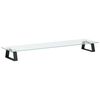 vidaXL Podstawka pod monitor, czarna, 80x20x8cm, szkło hartowane metal