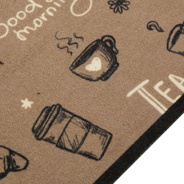 vidaXL Dywanik kuchenny z motywem Morning, brązowy, 60x300 cm, aksamit