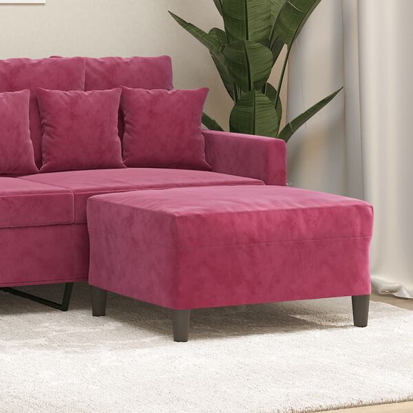 vidaXL Podnóżek, czerwone wino, 70x55x41 cm, aksamit