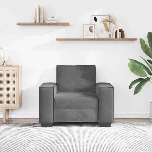 vidaXL Sofa Fotel Ciemnoszary 100x78x84 cm Aksamit