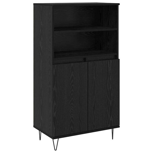 vidaXL Highboard Czarny 60 x 36 x 110 cm Materiał drewnopochodny