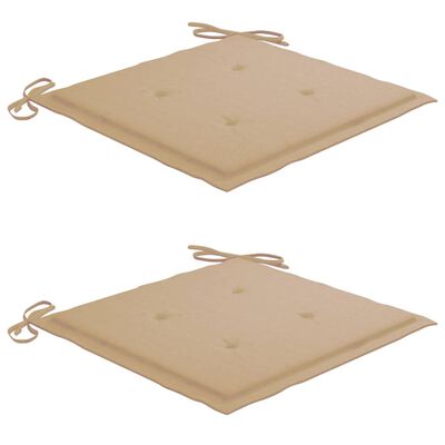 vidaXL 3-cz. zestaw mebli bistro, beżowe poduszki, drewno tekowe