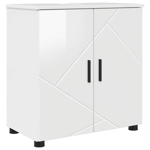 vidaXL Szafka Łazienkowa Wysoki połysk biały 61 x 35 x 64 cm