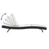 vidaXL Leżak 1-osoba Czarny i Biały 70 x 197 x 82 cm