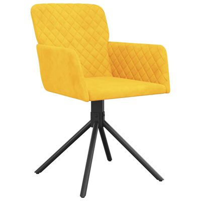 vidaXL Obrotowe krzesła stołowe, 2 szt., żółte, aksamitne
