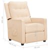 vidaXL Fotel rozkładany, kremowy, obity tkaniną