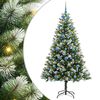 vidaXL Sztuczna Choinka z Zawiasami i Pokryciem Śniegiem 300 LED