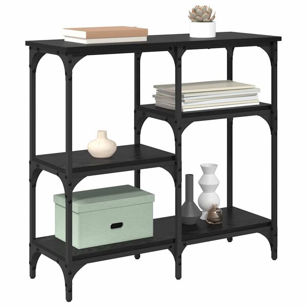 vidaXL Konsola Czarny Dąb 80 x 29 x 75 cm Materiał drewnopochodny