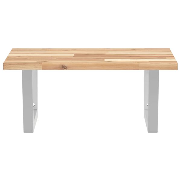 vidaXL P&oacute;łka ścienna pod umywalkę, stal i lite drewno akacjowe