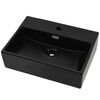 vidaXL Umywalka ceramiczna z otworem na kran, 51,5x38,5x15 cm, czarna
