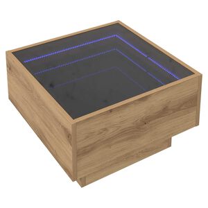 vidaXL Stolik kawowy Ze LED Lights dąb artisan 50 x 50 x 30 cm