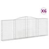 vidaXL Kosze gabionowe, 6 szt, 400x30x140/160 cm, galwanizowane żelazo