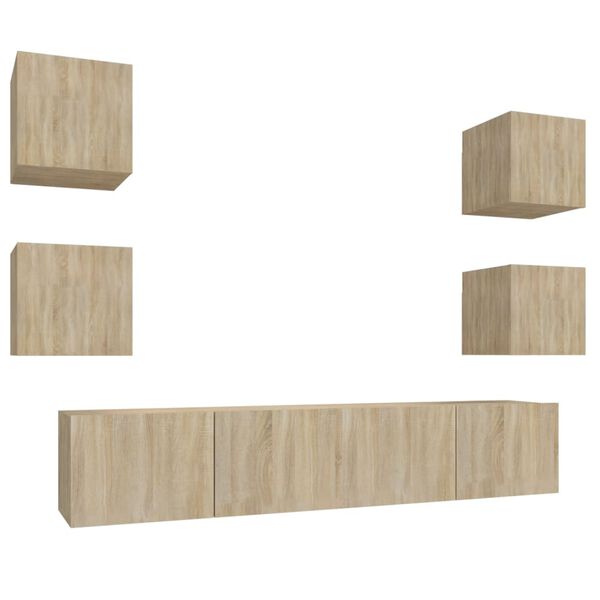 vidaXL Zestaw 6 szafek telewizyjnych, dąb sonoma