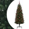 vidaXL Sztuczna choinka z bombkami 120 cm 150 LED Ciepła biel PE i PVC