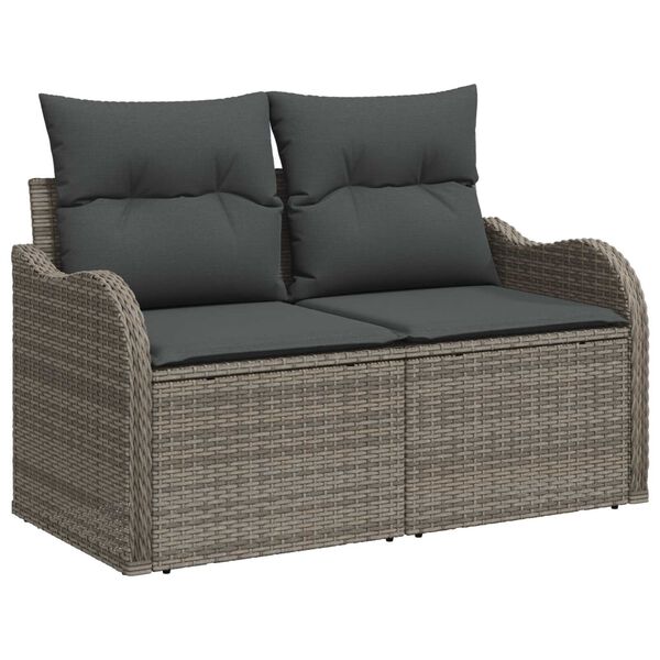 vidaXL Zestaw Sof na Ogr&oacute;d z poduszką 11 pcs Szary Rattan poli