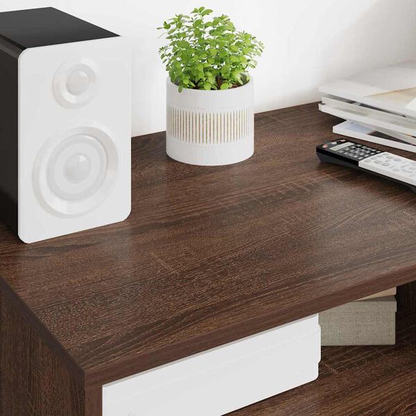 vidaXL Szafka pod telewizor z szufladą Brązowy dąb 100 x 48 x 43 cm