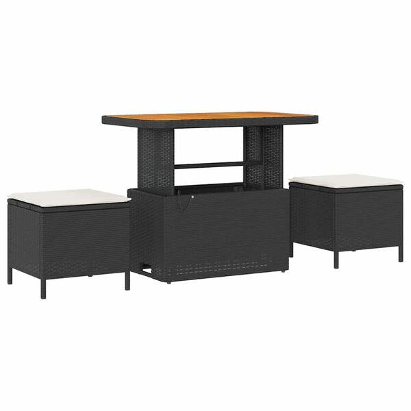 vidaXL Zestaw Sof na Ogr&oacute;d 9 pcs Czarny i kremowy Rattan poli