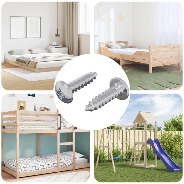 vidaXL Śruba 2 pcs Srebrny M4 x 16 mm Stal