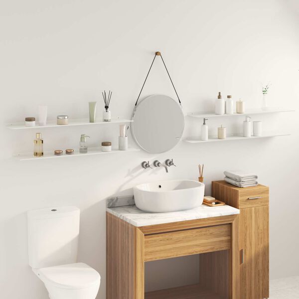 vidaXL P&oacute;łka wisząca 4 pcs Biały 100 x 18 x 2,5 cm Stal