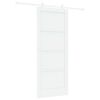 vidaXL Drzwi przesuwne Biały 83 x 202 cm Lite drewno sosnowe