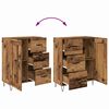 vidaXL Highboard z szufladą 2 pcs Stare drewno Materiał drewnopochodny