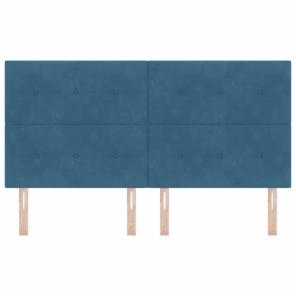 vidaXL Zagł&oacute;wek Z zagł&oacute;wkiem Ciemnoniebieski 180 cm Sk&oacute;ra ekologiczna