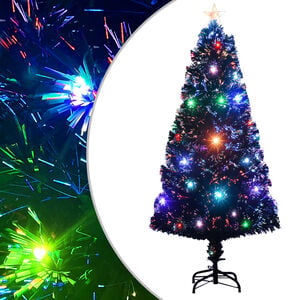 vidaXL Sztuczna choinka z LED i stojakiem 120 cm, wł&oacute;kno optyczne