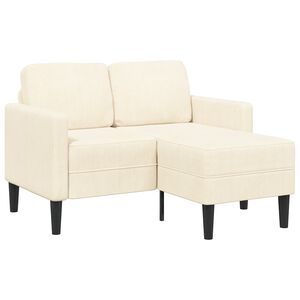 vidaXL Sofa 2-osobowa z leżanką w kształcie litery L, kremowa, 125 cm