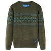 vidaXL Sweter dziecięcy z dzianiny, khaki, 104