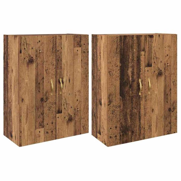 vidaXL Szafka ścienna 2 pcs Stare drewno 69,5 x 34 x 90 cm