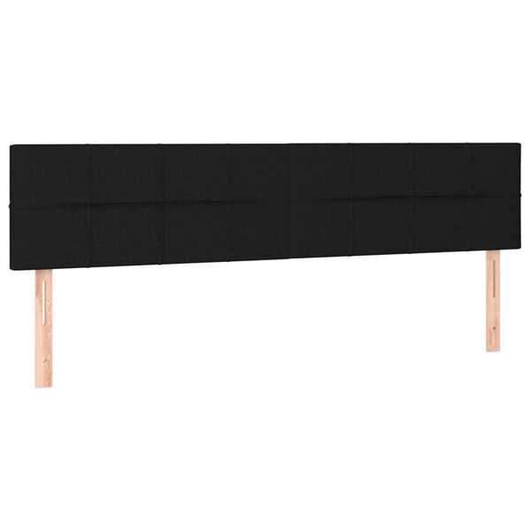 vidaXL Zagł&oacute;wek do ł&oacute;żka z LED, czarny, 160x5x78/88 cm, tkanina