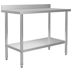 vidaXL Kuchenny st&oacute;ł roboczy z rantem, 120x60x93 cm, stal nierdzewna