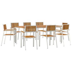 vidaXL Zestaw do jedzenia na zewnątrz 9 szt. 200 x 90 x 75 cm
