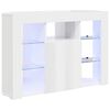 vidaXL Kątowa szafka LED pod telewizor Błyszcząca biel 100x40x68cm