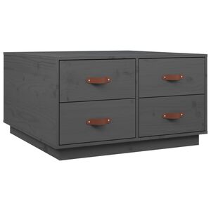 vidaXL Stolik kawowy, szary, 80x80x45 cm, lite drewno sosnowe