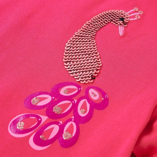 Koszulka dziecięca z długimi rękawami, jaskrawy róż, 128