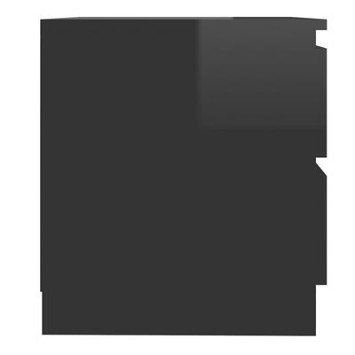 vidaXL Szafki nocne, 2 szt., czarne, wysoki połysk, 50x39x43,5 cm