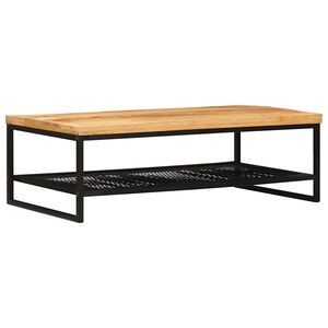 vidaXL Stolik kawowy Brązowy i czarny 110 x 55 x 35 cm Drewno z mango