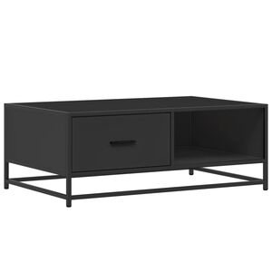 vidaXL Stolik kawowy, czarny, 90x57x35 cm, materiał drewnopochodny