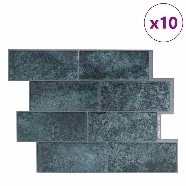 vidaXL Kafelka subway 10 pcs Niebieskozielony 29.4 x 21.4 cm