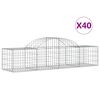 vidaXL Kosze gabionowe, 40 szt, 200x50x40/60 cm, galwanizowane żelazo