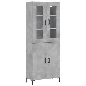vidaXL Witrynka, szarość betonu 69,5x34x180 cm materiał drewnopochodny