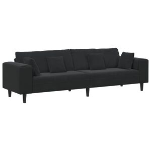 vidaXL Sofa Czarny 250 x 77 x 76 cm Aksamit