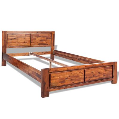 vidaXL Rama łóżka, lite drewno akacjowe, 140 x 200 cm