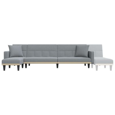 vidaXL Sofa rozkładana L, jasnoszara, 275x140x70 cm, tkanina