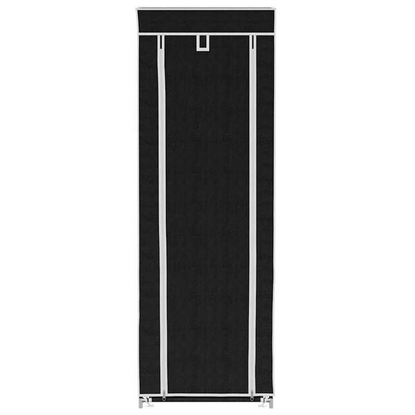 Szafka na buty, materiałowa, czarna (162 x 57 x 29 cm).