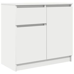 vidaXL Komoda z szufladą Biała 71x35x65 cm Drewno klejone